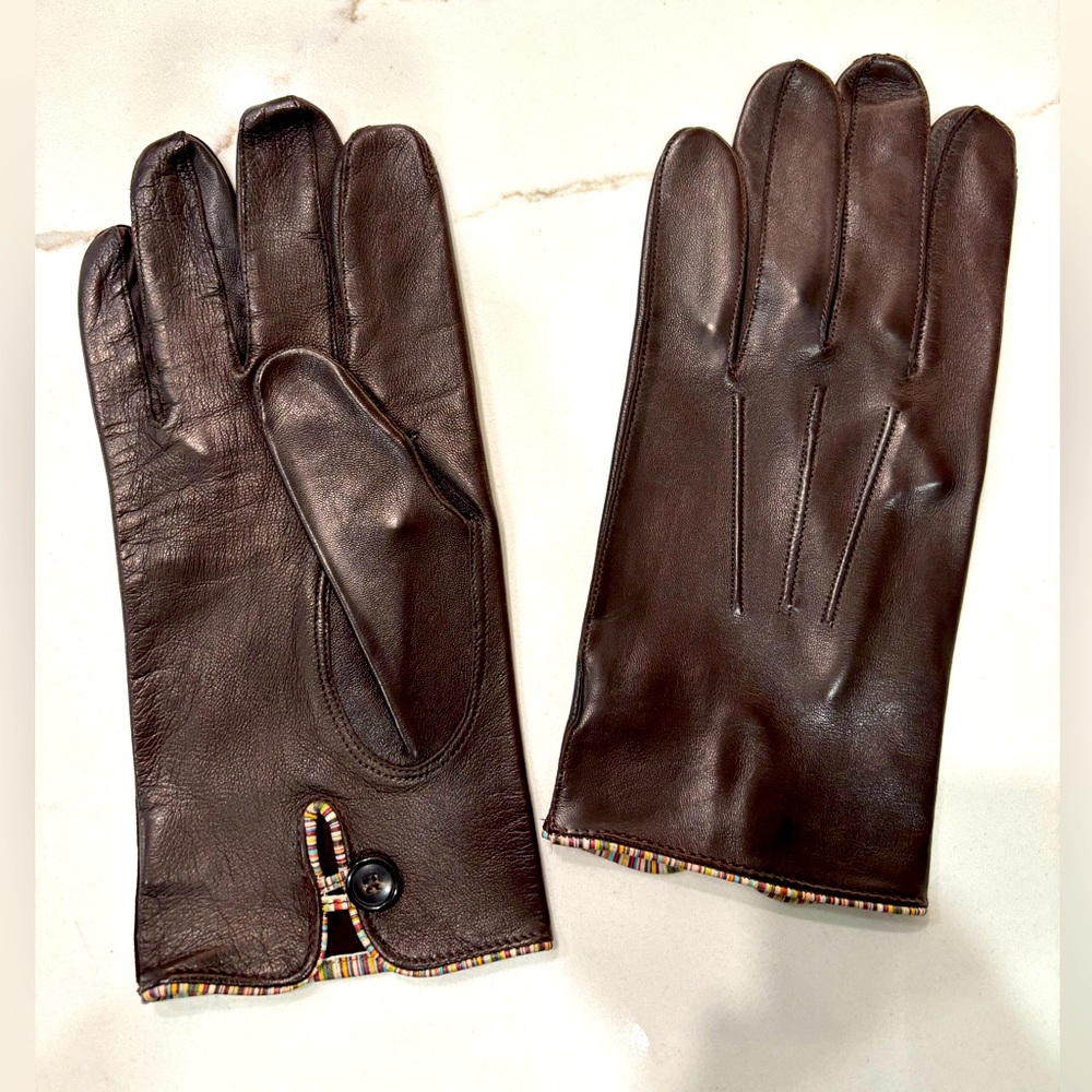 Paul Smith Brown Leather Gloves. Never used in perfect condition.